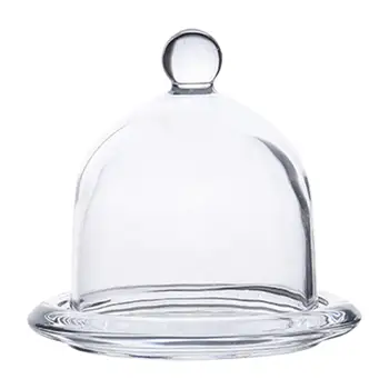 Sticlă transparentă Desert Tava cu Capac Cupola pentru Ziua Durabil Tort de Nunta Piedestal Decorativ Rotund Multifunctional
