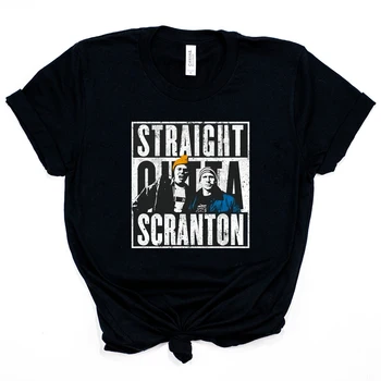 Straight Outta Scranton Tricou Show TV de Birou T-shirt Michael Scott Dwight Schrute Parodie Tricouri Unisex Hipster Topuri