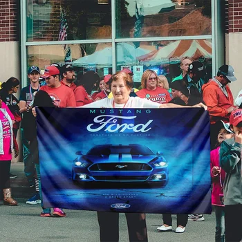 Supercar Pavilion Ford Mustang Masina Logo Banner 3ftx5ft Gradina Toamna Steaguri pentru Garaj Decor