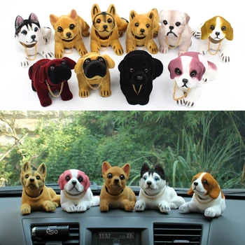 Tabloul de bord Tremura Capul Norocos Câini Drăguț Jucărie Mașină Ornament Decor din Cap Câini pentru Decor Masina