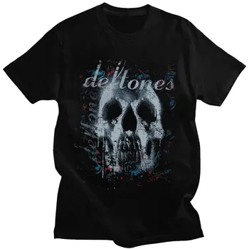 Trupa de Metal Deftones Craniu Negru Concert T-Shirt pentru Bărbați Punk, Hip-Hop Tricouri Gotic Vintage Rock Tricou Unisex Streetwear