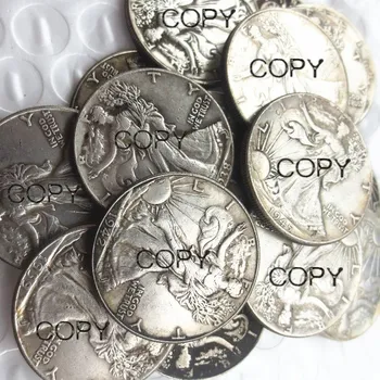 Un SET DE Mers pe jos Libertate Jumătate de Dolari 1916-1947 PSD 65PCS Argint Placat cu Copia Monede