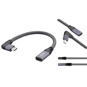 Unghi drept C USB Cablu prelungitor Scurt, Braied &Aluminiu-C USB 3.1 de sex Masculin La Feminin Extensie,Gen 2 10Gbps