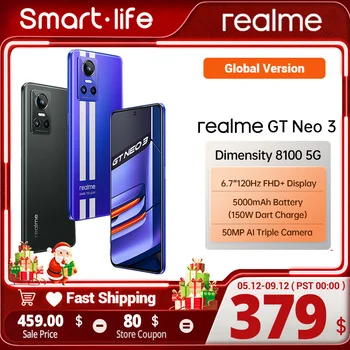 Versiune globală Realme GT NEO 3 5G Smartphone Dimensity 8100 6.72