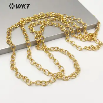 WT-BC154 femei de moda rezista tarnishable 10mm aur lanț de link-ul pentru bijuterii colier de populared aur lanț de alamă DIY design