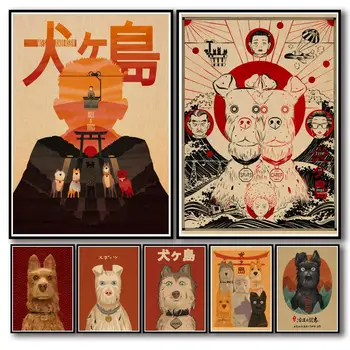 Wes Anderson Film Insula Câinilor Anime Postere Canvas Tablou Decor de Perete Postere de Arta de Perete Poza Cameră Decor Decor Acasă