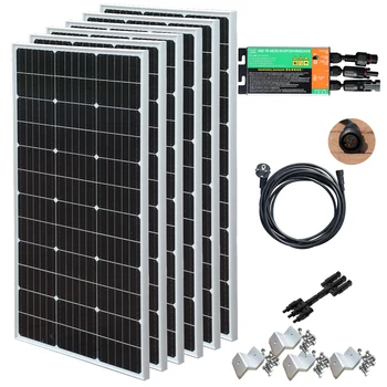 XINPUGUANG 600W Sticlă Panou Solar Fotovoltaic Sistemul Balcon centralei FOTOVOLTAICE Monocristaline Acasă 220V 230V 600W Micro Invertor