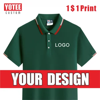 YOTEE de Vară pentru Bărbați Și Femei, Polo Shirt Logo-ul Personalizat Broderie/Companie de Imprimare Logo-ul de Brand Ieftin Moda T-Shirt en-Gros