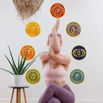 Yoga Chakre De Energie Autocolante De Perete Curcubeu Cosmic Budismul Centre De Meditație Abțibilduri Colorate Pictura Murala De Perete Dormitor Drom Decor Acasă