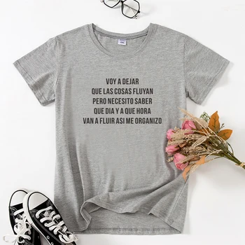 camiseta de mujer spaniolă Amuzantă Scrisoare de Imprimare Femei, tricouri, topuri de Vara cu maneci scurte doamna Casual tricou fata tee alb Negru