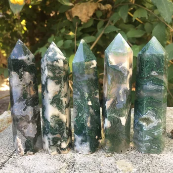 cristalele naturale de vindecare de pietre bagheta piatră prețioasă druzy moss agat cristal punct turn pentru decor