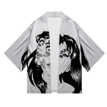 harajuku Junji Ito Imprimare 3D Anime Kimono Japonez Haori Yukata Cosplay Femei / Bărbați de Vara cu Maneci Scurte Streetwear Haine